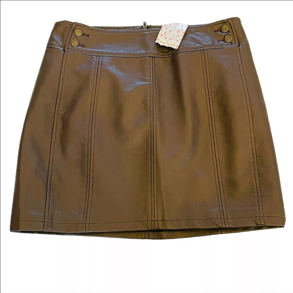 Free People Leather Skirt